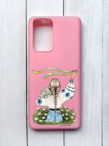 Матовий чохол на Xiaomi Redmi Note 10 Pro/10 Pro Max Рожевий :: Дівчина зі стрічкою (принт 17)