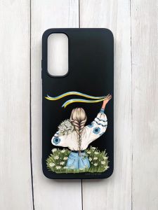 Матовий чохол на Samsung Galaxy A05s (A057) Чорний :: Дівчина зі стрічкою (принт 17)