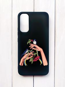 Матовий чохол на Samsung A34 5G Чорний :: Ластівки (принт 15)
