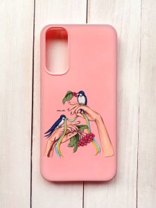 Матовий чохол на Samsung A34 5G Рожевий :: Ластівки (принт 15)