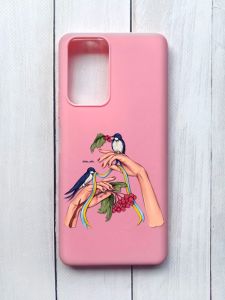 Матовий чохол на Xiaomi Redmi Note 10 Pro/10 Pro Max Рожевий :: Ластівки (принт 15)