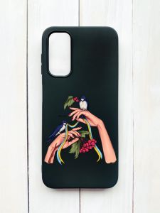 Матовий чохол на Samsung Galaxy A14 5G Чорний :: Ластівки (принт 15)