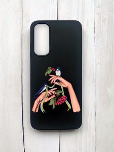 Матовий чохол на Samsung Galaxy A05s (A057) Чорний :: Ластівки (принт 15)