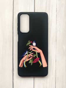 Матовий чохол на Samsung Galaxy M54 Чорний :: Ластівки (принт 15)