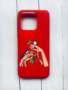 Матовий чохол на Xiaomi Redmi 12C Червоний :: Ластівки (принт 15)