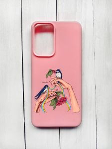 Матовий чохол на Xiaomi Redmi Note 11 Pro Рожевий :: Ластівки (принт 15)