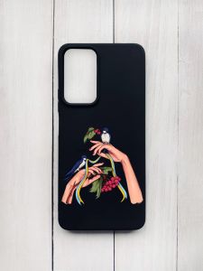 Матовий чохол на Xiaomi Redmi Note 11 Pro Чорний :: Ластівки (принт 15)