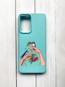 Матовий чохол на Xiaomi Redmi Note 11 Pro Бірюзовий :: Ластівки (принт 15)