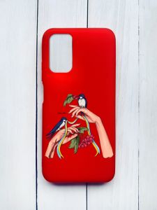 Матовий чохол на Xiaomi Redmi 9T Червоний :: Ластівки (принт 15)
