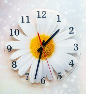 Годинник настінний :: Ромашка (на прозорій основі)