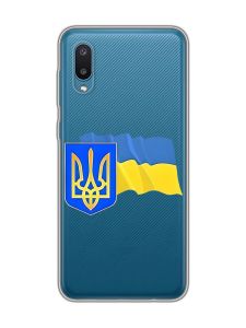 Прозорий чохол на Samsung Galaxy A02/A022 (2021) :: Тризуб і прапор України (принт 384)