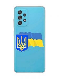 Прозорий чохол на Samsung Galaxy A52 :: Тризуб і прапор України (принт 384)