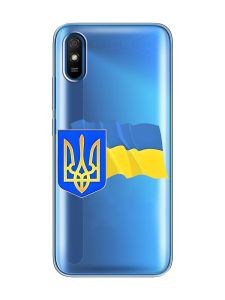 Прозорий чохол на Xiaomi Redmi 9A  :: Тризуб і прапор України (принт 384)