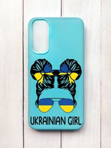 Матовий чохол на Samsung A34 5G Бірюзовий :: Українська дівчина (принт 113)