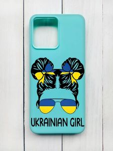 Матовий чохол на Xiaomi Redmi 12 Бірюзовий :: Українська дівчина (принт 113)