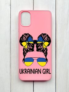 Mатовий чохол на Samsung Galaxy A05 (A055) Рожевий :: Українська дівчина (принт 113)