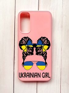 Матовий чохол на Samsung A34 5G Рожевий :: Українська дівчина (принт 113)