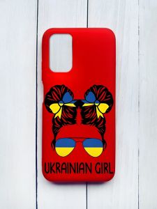 Матовий чохол на Xiaomi Redmi 9T Червоний :: Українська дівчина (принт 113)