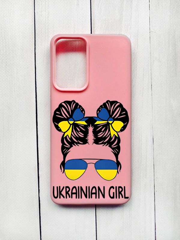 Матовий чохол на Xiaomi Redmi Note 11 Pro Рожевий :: Українська дівчина (принт 113)
