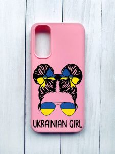 Матовий чохол на Samsung Galaxy A24 Рожевий :: Українська дівчина (принт 113)