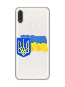Прозорий чохол на Samsung Galaxy A11 :: Тризуб і прапор України (принт 384)