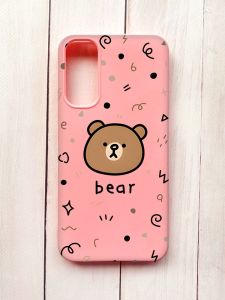 Матовий чохол на Samsung A34 5G Рожевий :: Ведмедик (принт 76)