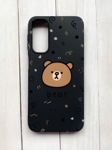 Матовий чохол на Samsung Galaxy A24 Чорний :: Ведмедик (принт 76)
