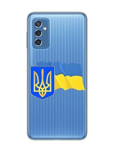 Прозорий чохол на Samsung Galaxy M52 :: Тризуб і прапор України (принт 384)