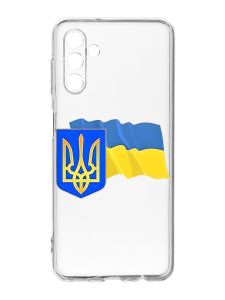 Прозорий чохол на Samsung Galaxy A54 5G / A546 :: Тризуб і прапор України (принт 384)