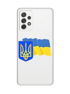 Прозорий чохол на Samsung Galaxy A72 (A725) :: Тризуб і прапор України (принт 384)