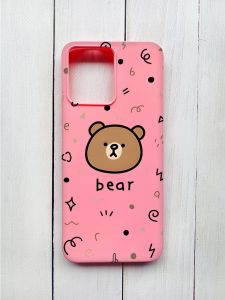 Матовий чохол на Xiaomi Redmi 12 Рожевий :: Ведмедик (принт 76)
