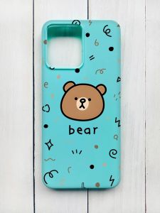 Матовий чохол на Xiaomi Redmi 12 Бірюзовий :: Ведмедик (принт 76)