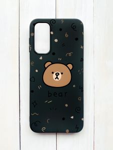 Матовий чохол на Samsung Galaxy A14 5G Чорний :: Ведмедик (принт 76)