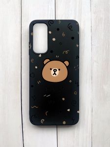 Матовий чохол на Samsung Galaxy A05s (A057) Чорний :: Ведмедик (принт 76)
