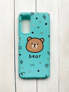 Матовий чохол на Samsung Galaxy M54 Бірюзовий :: Ведмедик (принт 76)
