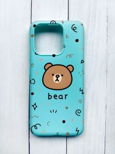 Матовий чохол на Xiaomi Redmi 12C Бірюзовий :: Ведмедик (принт 76)