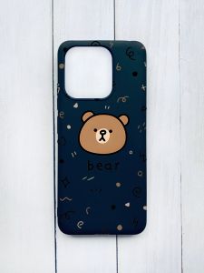 Матовий чохол на Xiaomi Redmi 12C Чорний :: Ведмедик (принт 76)