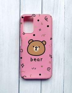 Матовий чохол на Xiaomi Redmi 9T Рожевий :: Ведмедик (принт 76)