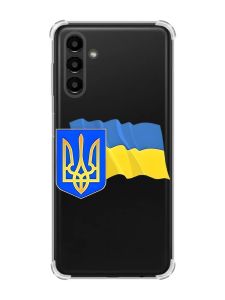 Чохол із потовщеними кутами на Samsung Galaxy A04s/A13 5G :: Тризуб і прапор України (принт 384)