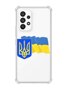 Чохол з потовщеними кутами на Samsung Galaxy A53 :: Тризуб і прапор України (принт 384)
