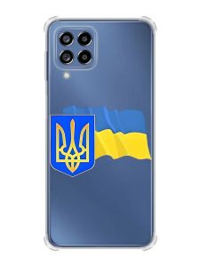 Чохол з потовщеними кутами на Samsung Galaxy M53 (M536) 5G :: Тризуб і прапор України (принт 384)