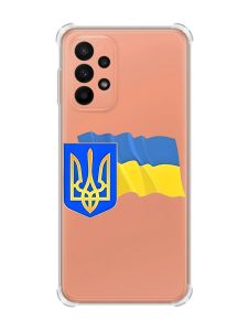 Чохол з потовщеними кутами на Samsung Galaxy A23 :: Тризуб і прапор України (принт 384)