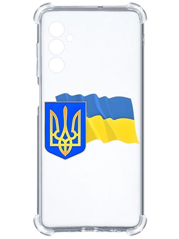Чохол з потовщеними кутами на Samsung Galaxy A14 5G :: Тризуб і прапор України (принт 384)