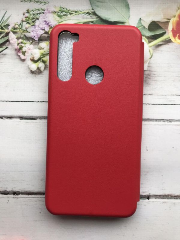 Чохол-книжка з малюнком для Xiaomi Redmi Note 8T Червоний :: Тризуб і прапор України (принт 384)