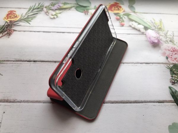 Чохол-книжка з малюнком для Xiaomi Redmi Note 8T Червоний :: Тризуб і прапор України (принт 384)