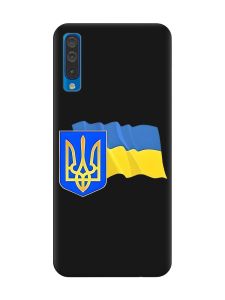 Матовий чорний чохол на Samsung Galaxy A50 (2019) A505/A30s :: Тризуб і прапор України (принт 384)