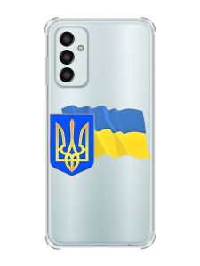 Чохол із потовщеними кутами на Samsung Galaxy M13 4G :: Тризуб і прапор України (принт 384)