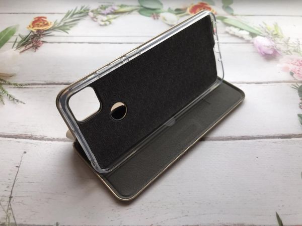Чохол-книжка з малюнком для Xiaomi Redmi 9C/10A Золотий :: Тризуб і прапор України (принт 384)