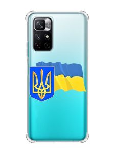 Чохол з потовщеними кутами на Xiaomi Redmi Note 11 4G :: Тризуб і прапор України (принт 384)
