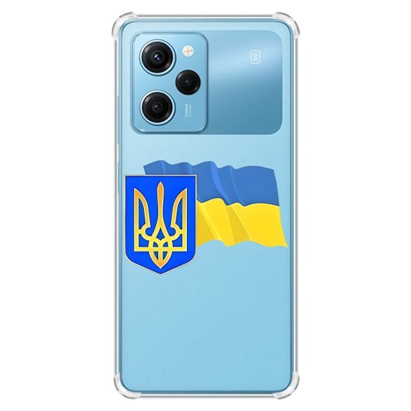 Чохол з потовщеними кутами на Xiaomi Redmi Note 12 Pro Speed 5G :: Тризуб і прапор України (принт 384)